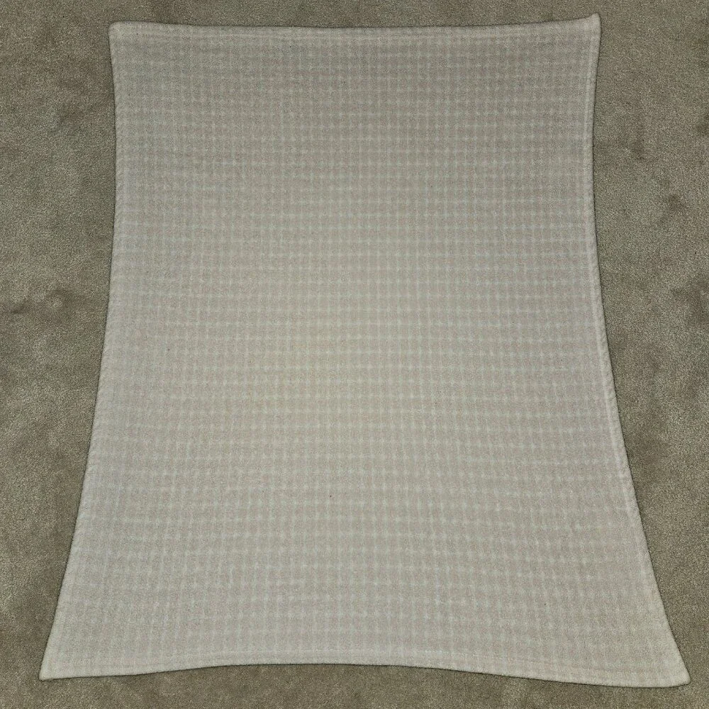 Tahari Baby Pink White Squares Fleece Baby Blanket 30